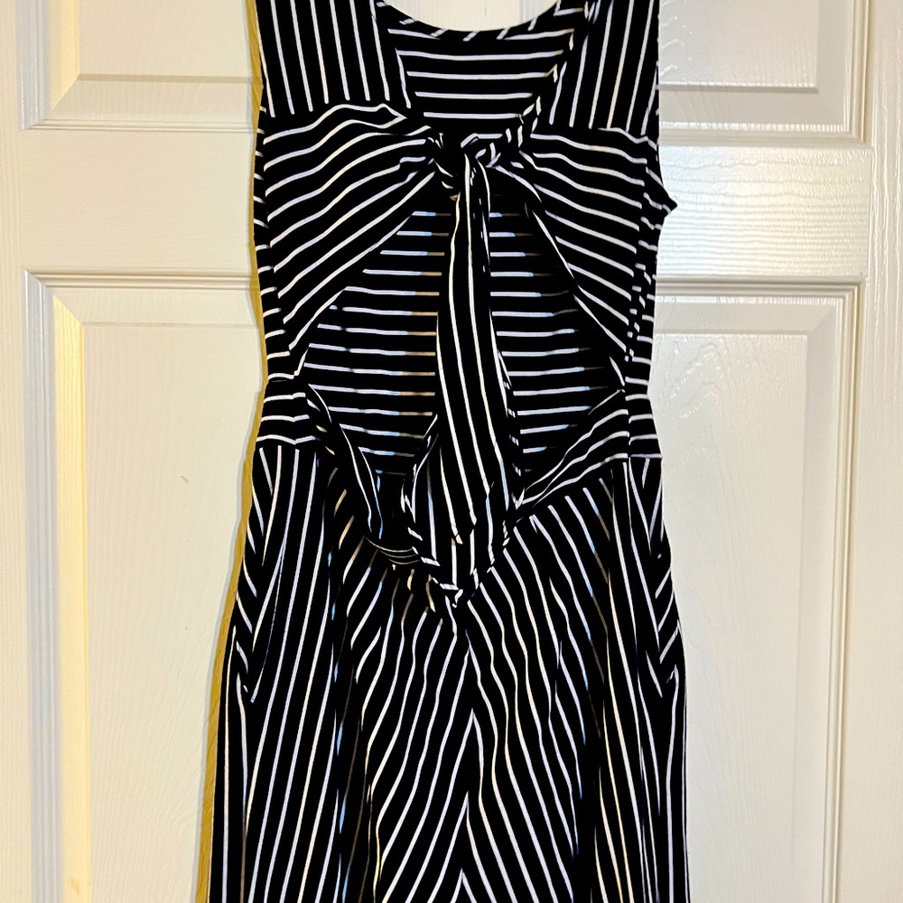 New York and company navy stripe wide leg jumper